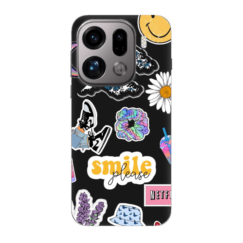 Oppo Find X9 Pro Smile Moon Black Colored Silicone TPU Θήκη